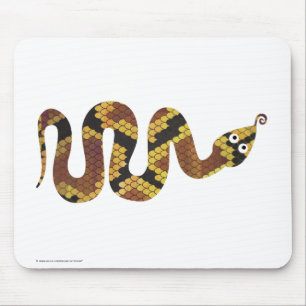 Snake Brown and Gold Silhouette Mouse Pad
