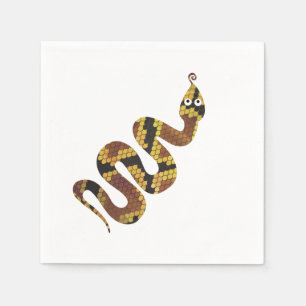 Snake Brown and Gold Silhouette Napkin
