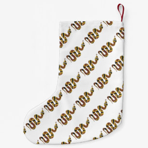 Snake Brown and Gold Silhouette Small Christmas Stocking