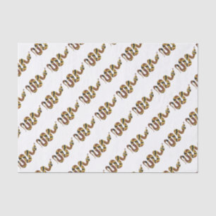 Snake Brown and Gold Silhouette Tissue Paper
