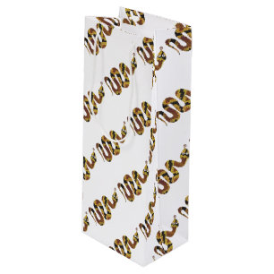 Snake Brown and Gold Silhouette Wine Gift Bag