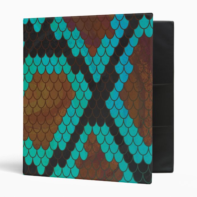 Snake Brown and Teal Print Binder (Front/Inside)