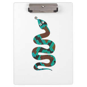Snake Brown and Teal Print Silhouette Clipboard