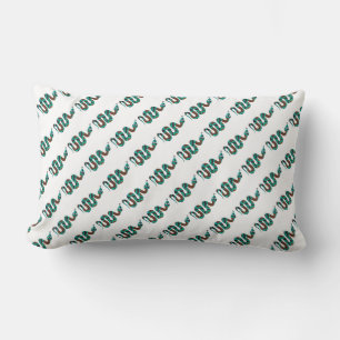 Snake Brown and Teal Print Silhouette Lumbar Pillow