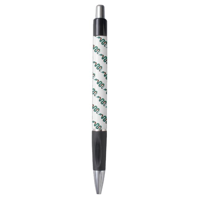 Snake Brown and Teal Print Silhouette Pen (Front Vertical)