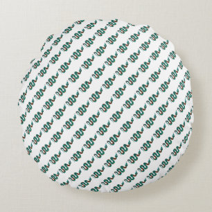 Snake Brown and Teal Print Silhouette Round Pillow