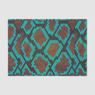 Snake Brown and Teal Print Tissue Paper