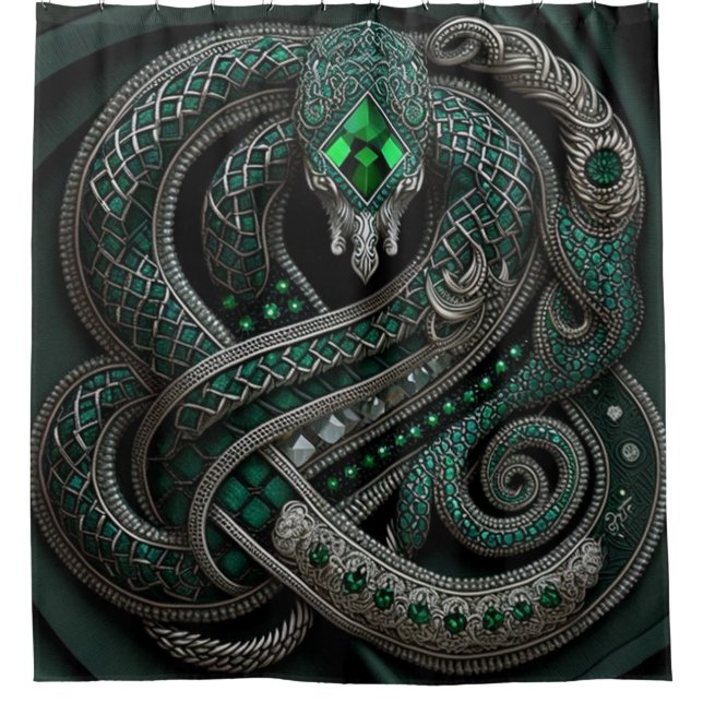 Snake Celtic Emerald May Birthstone (Front)