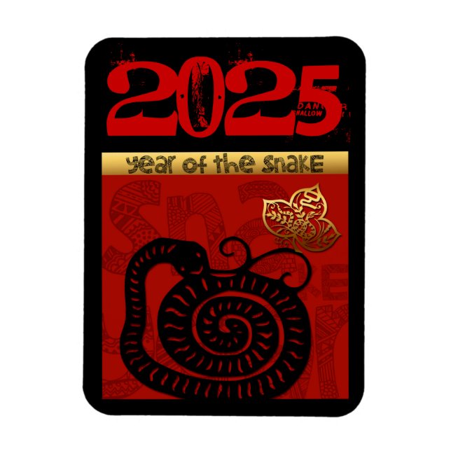 Snake Chinese custom New Year Zodiac Birthday FM Magnet (Vertical)
