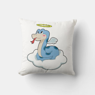 Snake Cloud Angel Throw Pillow