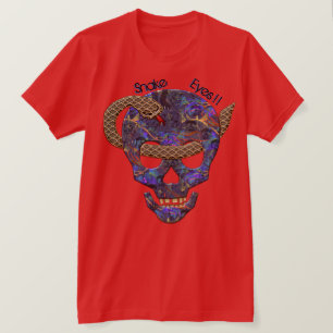 Snake Coiled Around Skull Thru Eyes - Personalized T-Shirt