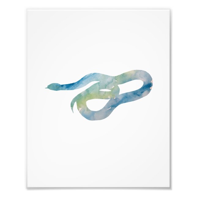 Snake Colourful Watercolor Photo Print (Front)