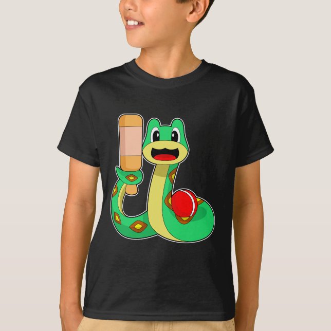 Snake Cricket Cricket bat T-Shirt (Front)