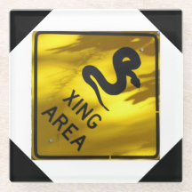 Snake Crossing Glass Coaster