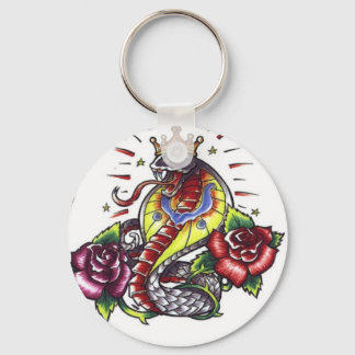 snake dagger rose tattoo keychain
