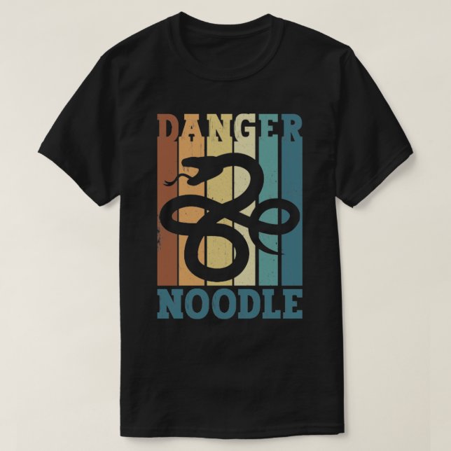 Snake Danger Noodle Retro T-Shirt (Design Front)