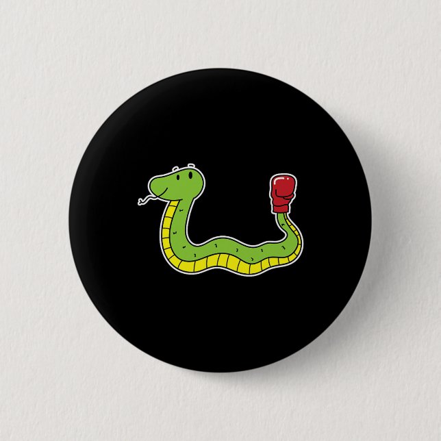 Snake Does Boxing  2 Inch Round Button (Front)
