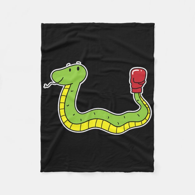 Snake Does Boxing  Fleece Blanket (Front)