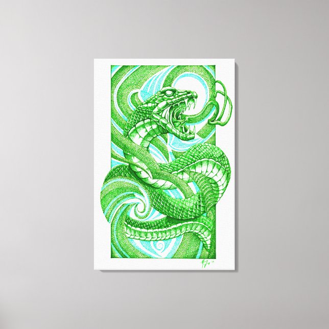 Snake Dotwork Hebi Canvas Print (Front)