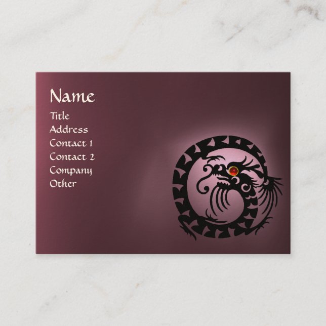 SNAKE DRAGON AMETHYST  purple black red pink Business Card (Front)
