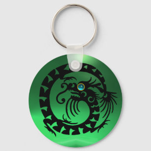 SNAKE DRAGON,black,blue jade green, Keychain