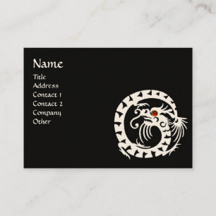 SNAKE DRAGON  RUBY black and white red Business Card