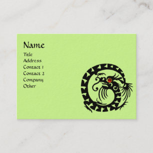 SNAKE DRAGON  RUBY black and white red green Business Card