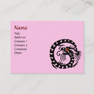 SNAKE DRAGON RUBY black and white red pink Business Card