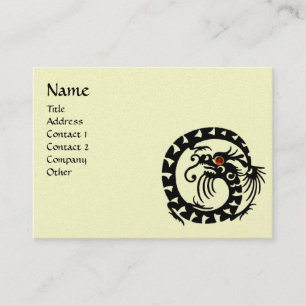 SNAKE DRAGON RUBY black silver,platinum metallic, Business Card