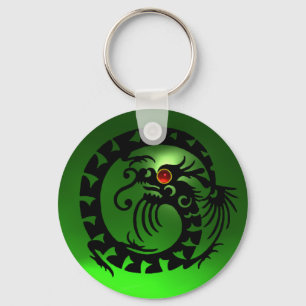 SNAKE DRAGON,white,red pink ruby,yellow topaz Keychain