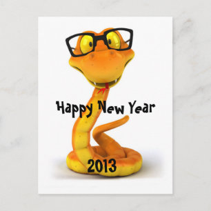 Snake Dude   Cute Chinese Zodiac Sign Holiday Postcard