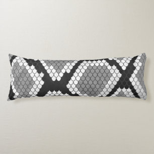 Snake Grey and Light Grey Print Body Pillow