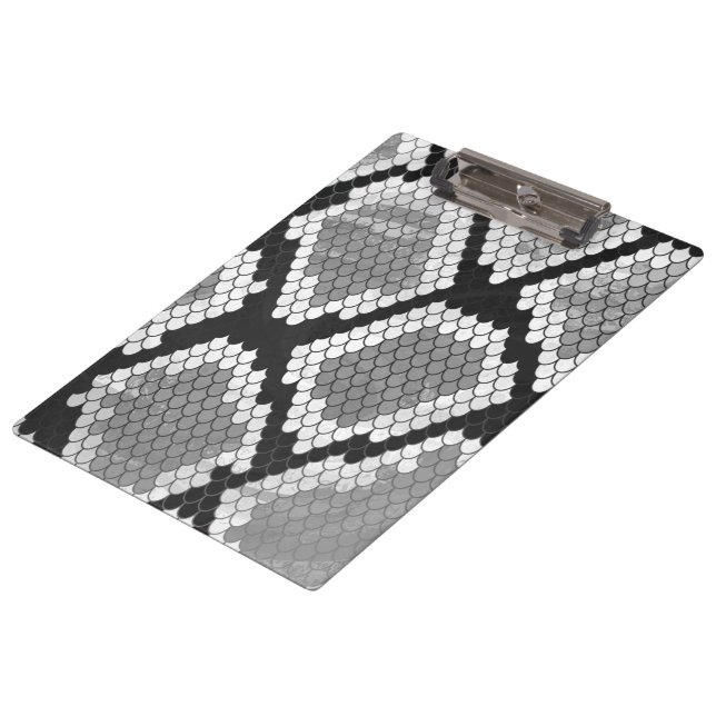 Snake Grey and Light Grey Print Clipboard (Angled)