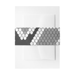 Snake Grey and Light Grey Print Invitation Belly Band