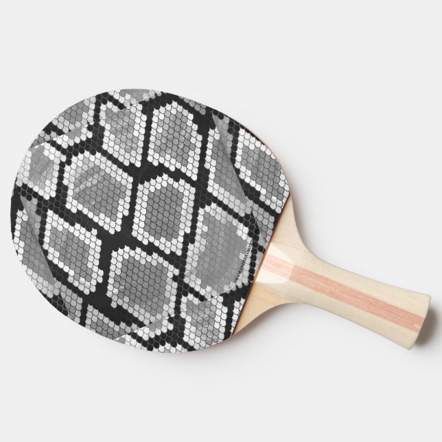 Snake Grey and Light Grey Print Ping Pong Paddle (Side)