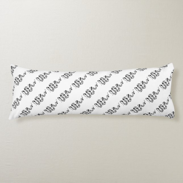 Snake Grey and Light Grey Silhouette Body Pillow (Front)