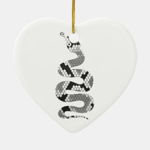 Snake Grey and Light Grey Silhouette Ceramic Ornament