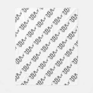 Snake Grey and Light Grey Silhouette Fleece Blanket