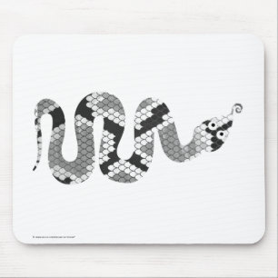 Snake Grey and Light Grey Silhouette Mouse Pad