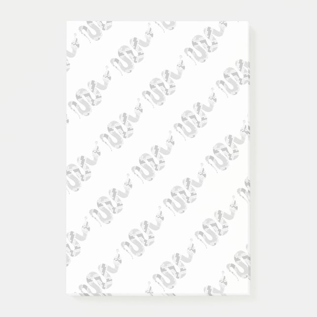 Snake Grey and Light Grey Silhouette Post-it Notes (Front)