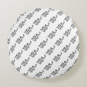 Snake Grey and Light Grey Silhouette Round Pillow
