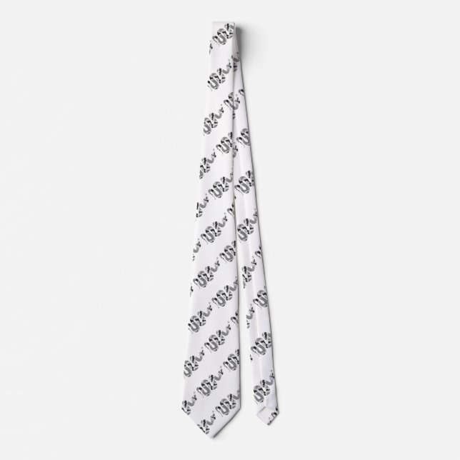 Snake Grey and Light Grey Silhouette Tie (Front)