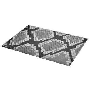 Snake Grey, White and Black Print Cutting Board
