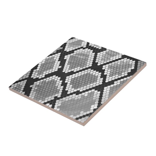 Snake Grey, White and Black Print Tile (Side)