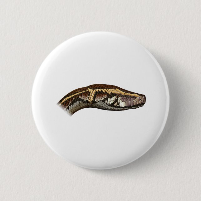 Snake head cartoon 2 inch round button (Front)