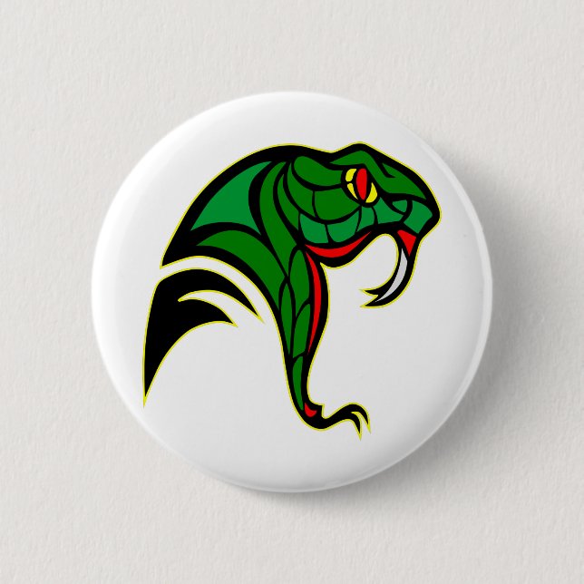 Snake Head Tattoo 2 Inch Round Button (Front)