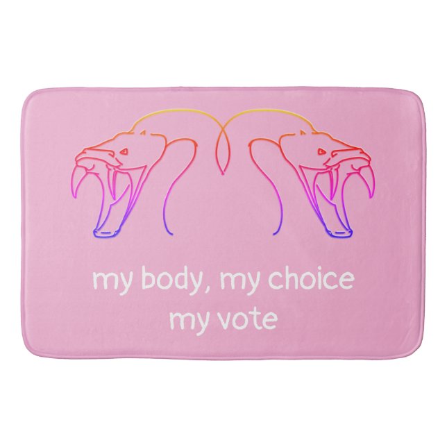 Snake heads & fangs, my body, my choice, my vote bath mat (Front)