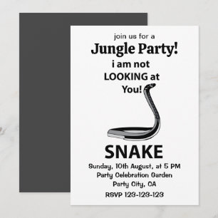 Snake I am Not Looking At You Funny Snake Invitation