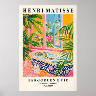 Snake in bathtub poster, Matisse print, Dopamine Poster