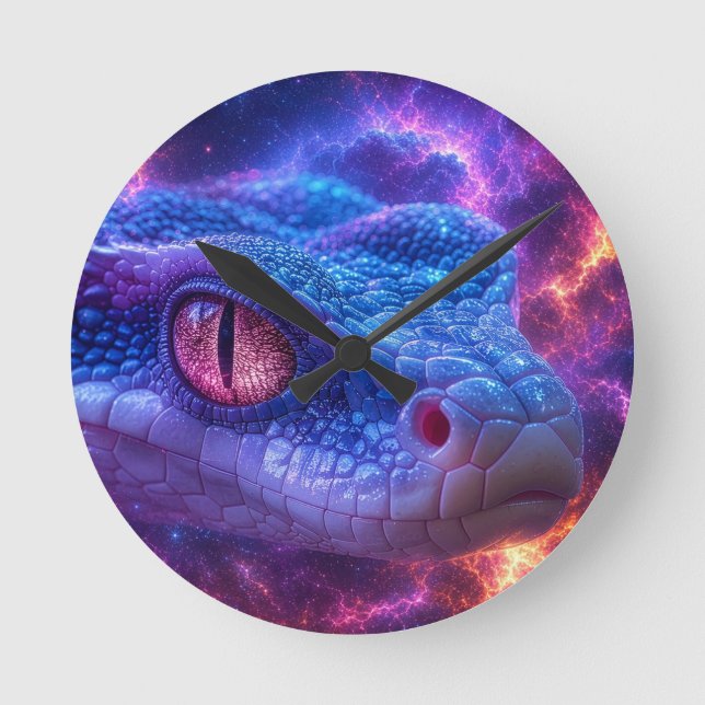 SNAKE IN SPACE ROUND CLOCK (Front)